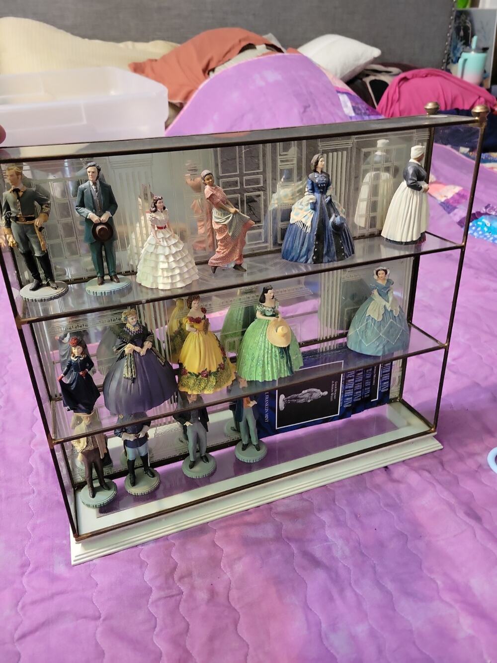 Franklin Mint Gone With The Wind Figurines - Set of 15 With Backdrop - Vintage